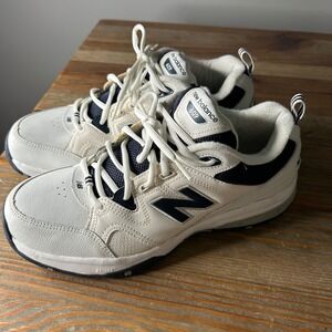 New Balance 609 White & Navy Cross Training Sneakers Men's Size 9.5